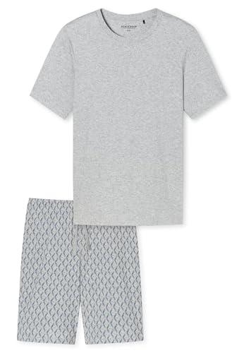 Schiesser Herren Schlafanzug kurz-Fine Interlock Pyjamaset, grau-Mel_181171, 48 von Schiesser