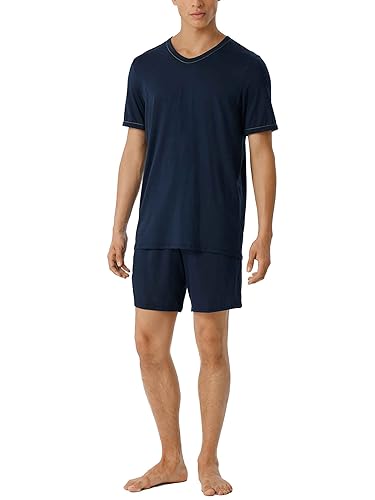 Schiesser Herren Schlafanzug kurz Pyjamaset, dunkelblau 5, 54 von Schiesser