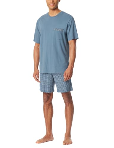 Schiesser Herren Schlafanzug kurz Rundhals-Comfort Nightwear Pyjamaset, Graphit_180261, 64 von Schiesser