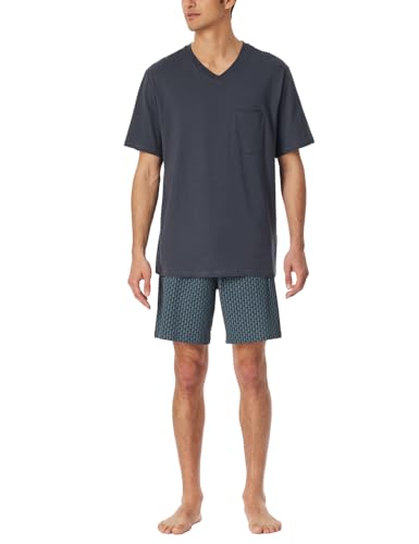 Schiesser Herren Schlafanzug kurz V-Ausschnitt - Nightwear Set, Silber_181153, 50 von Schiesser