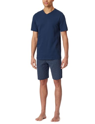 Schiesser Herren Schlafanzug kurz V-Ausschnitt - Nightwear Set, Admiral_182200, 52 von Schiesser