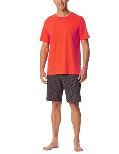 Schiesser Herren Schlafanzug kurz Rundhals - Nightwear Set, hellrot_181157, 56 von Schiesser