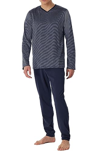 Schiesser Herren Schlafanzug lang-Nightwear Set Pyjamaset, Nachtblau_180258, 52/ L von Schiesser