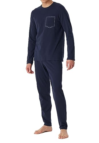 Schiesser Herren Schlafanzug lang-Nightwear Set Pyjamaset, Nachtblau_180259, 50/ M von Schiesser