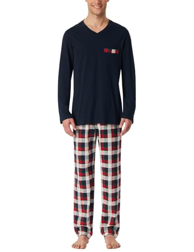 Schiesser Herren Schlafanzug lang-Nightwear Set Pyjamaset, Nachtblau_183166, 48 von Schiesser
