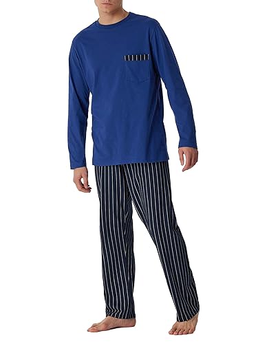 Schiesser Herren Schlafanzug lang-Nightwear Set Pyjamaset, Navy, 54 von Schiesser