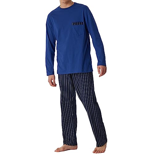 Schiesser Herren Schlafanzug lang-Nightwear Set Pyjamaset, Navy, 60 von Schiesser
