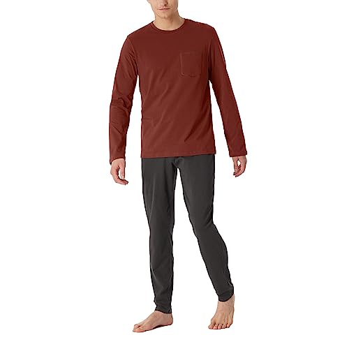 Schiesser Herren Schlafanzug lang-Nightwear Set Pyjamaset, Terracotta_180259, 56/ 2XL von Schiesser