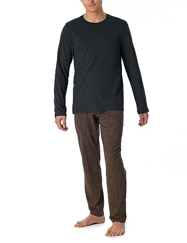Schiesser Herren Schlafanzug lang-Nightwear Set Pyjamaset, anthrazit, 54 von Schiesser