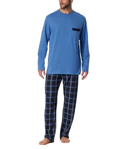 Schiesser Herren Schlafanzug lang-Nightwear Set Pyjamaset, atlantikblau_180262, 102 von Schiesser