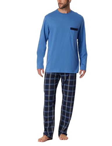 Schiesser Herren Schlafanzug lang-Nightwear Set Pyjamaset, atlantikblau_180262, 56 von Schiesser