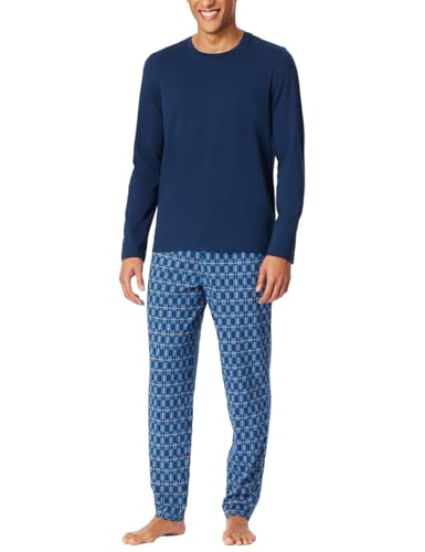 Schiesser Herren Schlafanzug lang-Nightwear Set Pyjamaset, dunkelblau_180249, 58 von Schiesser