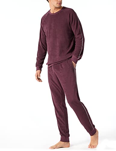 Schiesser Herren Schlafanzug lang Pyjamaset, Burgund 516 (Rot), 56 von Schiesser