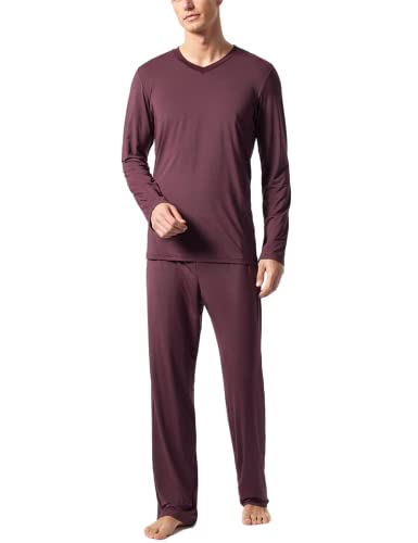 Schiesser Herren Schlafanzug lang Pyjamaset, Burgund 516 (Rot II), 50 von Schiesser