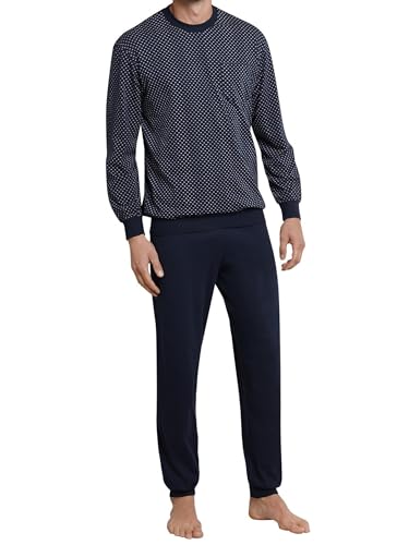 Schiesser Herren Schlafanzug Lang Mit Bündchen - Nightwear Pyjamaset, Dunkelblau_159620, 102 EU von Schiesser