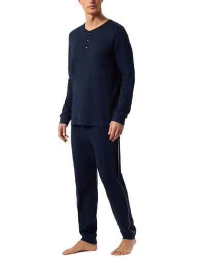 Schiesser Herren Schlafanzug lang Pyjamaset, Dunkelblau 2, 58 von Schiesser
