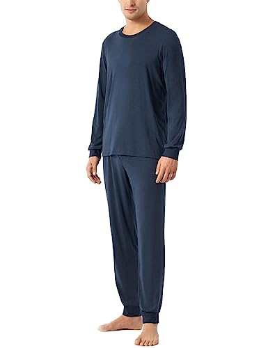 Schiesser Herren Schlafanzug lang Pyjamaset, Dunkelblau-gem. 835 (I), 52 von Schiesser