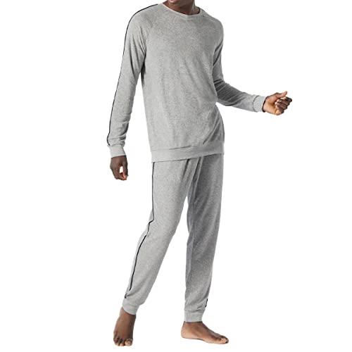 Schiesser Herren Schlafanzug lang Pyjamaset, Blickdicht, Grau-Mel. 202 (IV), 56 von Schiesser