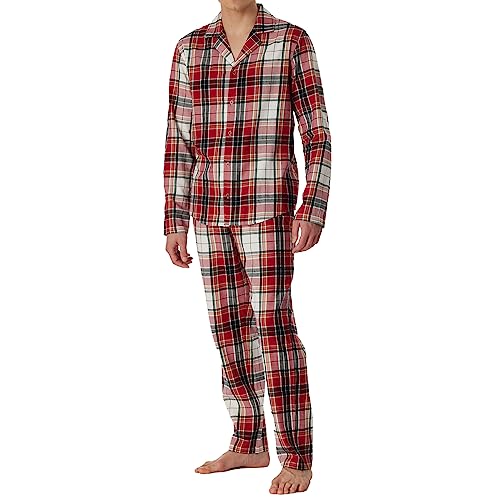 Schiesser Herren Schlafanzug lang durchgeknöpft Web Flanell-warm und weich Pyjamaset, Multicolor 1, 54 von Schiesser