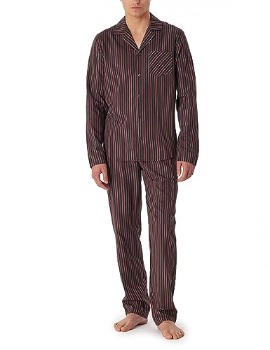 Schiesser Herren Schlafanzug lang durchgeknöpft Web-Premum Pyjamaset, anthrazit, 50 von Schiesser
