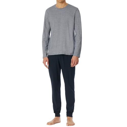 Schiesser Herren Schlafanzug lang mit Bündchen-Nightwear Set Pyjamaset, Nachtblau_182514, 50 von Schiesser