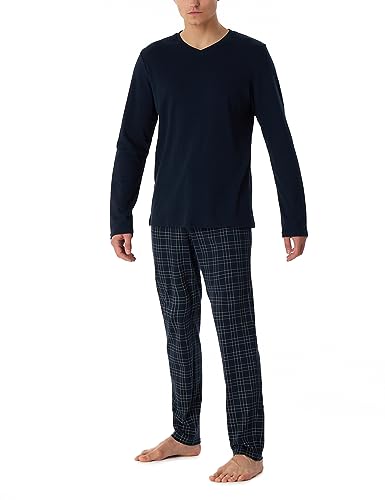 Schiesser Herren Schlafanzug lang warme Baumwolle-Interlock Pyjamaset, Nachtblau, 64 von Schiesser