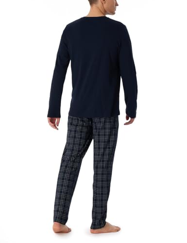 Schiesser Herren Schlafanzug lang warme Baumwolle-Interlock Pyjamaset, Nachtblau, 64 von Schiesser