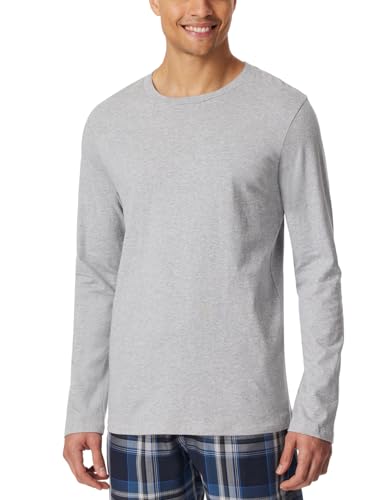 Schiesser Herren Schlafshirt Kurzarm Rundhals Bio-Baumwolle-Mix + Relax Pyjamaoberteil, grau-Mel_182180, 44 von Schiesser
