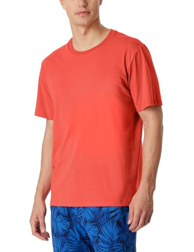 Schiesser Herren Schlafshirt Kurzarm Rundhals-Mix + Relax Pyjamaoberteil, Grapefruit_163832, 48 von Schiesser