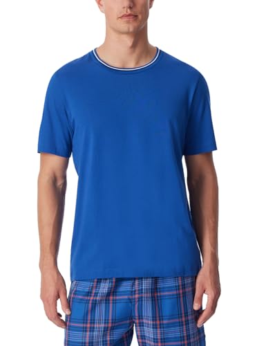 Schiesser Herren Schlafshirt Kurzarm Rundhals-Mix + Relax Pyjamaoberteil, Indigo_181184, 56 von Schiesser