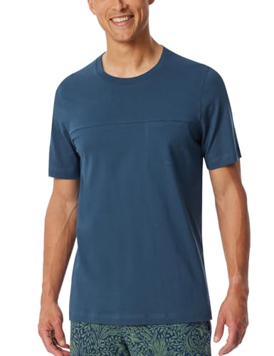 Schiesser Herren Schlafshirt Kurzarm Rundhals-Mix + Relax Pyjamaoberteil, Indigo_182599, 56 von Schiesser