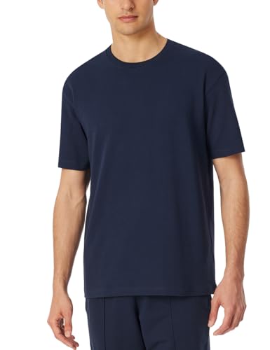 Schiesser Herren Schlafshirt Kurzarm Rundhals-Mix + Relax Pyjamaoberteil, Nachtblau_182596, 56 von Schiesser