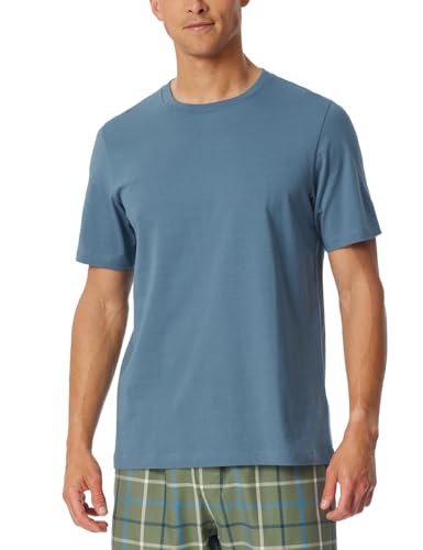Schiesser Herren Schlafshirt Kurzarm Rundhals-Mix + Relax Pyjamaoberteil, atlantikblau_182179, 48 von Schiesser