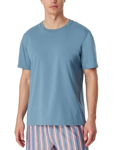 Schiesser Herren Schlafshirt Kurzarm Rundhals-Mix + Relax Pyjamaoberteil, blaugrau_163832, 48 von Schiesser