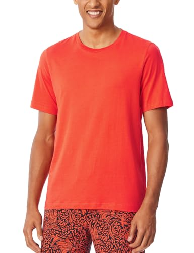 Schiesser Herren Schlafshirt Kurzarm Rundhals-Mix + Relax Pyjamaoberteil, hellrot_182179, 52 von Schiesser