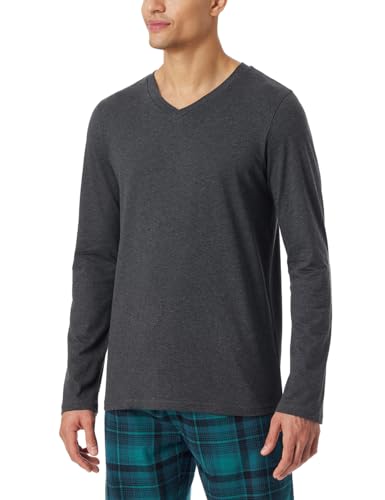 Schiesser Herren Schlafshirt Langarm Rundhals-Mix + Relax Pyjamaoberteil, Dunkelgrau-gem_182043, 52 von Schiesser