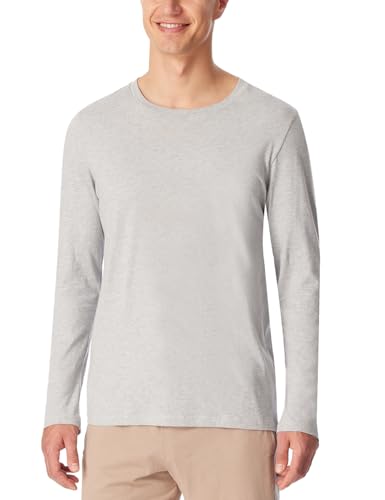 Schiesser Herren Schlafshirt Langarm Rundhals-Mix + Relax Pyjamaoberteil, Grau-Mel_181189, 58 von Schiesser