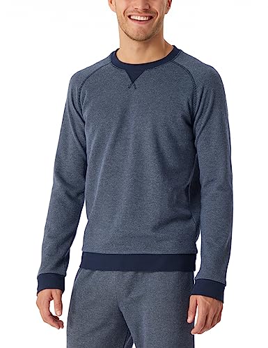 Schiesser Herren Schlafshirt Langarm Rundhals-Mix + Relax Pyjamaoberteil, Nachtblau, 48 von Schiesser