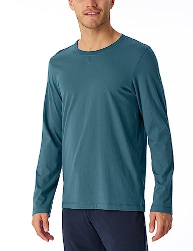 Schiesser Herren Schlafshirt Langarm Rundhals-Mix + Relax Pyjamaoberteil, Petrol, 48 von Schiesser