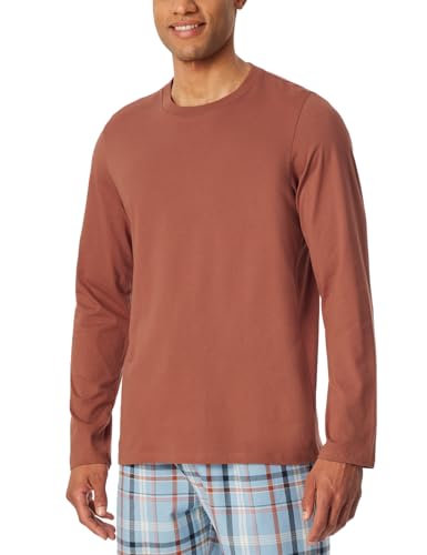 Schiesser Herren Schlafshirt Langarm Rundhals-Mix + Relax Pyjamaoberteil, Terracotta_182180, 48 von Schiesser