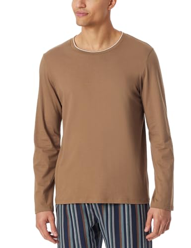 Schiesser Herren Schlafshirt Langarm Rundhals-Mix + Relax Pyjamaoberteil, Whisky_182042, 54 von Schiesser