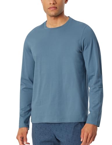 Schiesser Herren Schlafshirt Langarm Rundhals-Mix + Relax Pyjamaoberteil, atlantikblau_182180, 48 von Schiesser