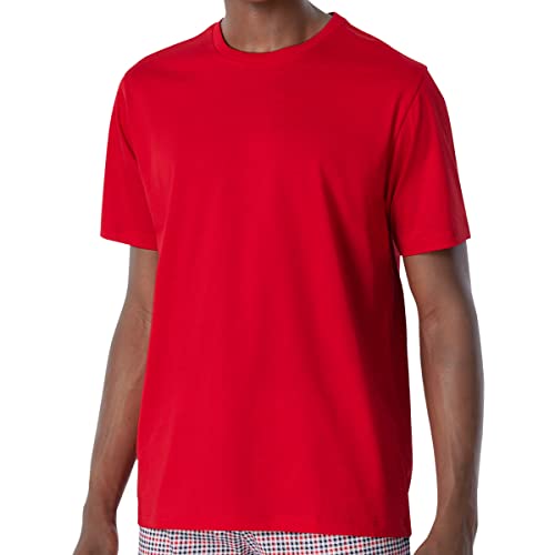 Schiesser Herren Schlafshirt Rundhals Pyjamaoberteil, rot, 50 von Schiesser