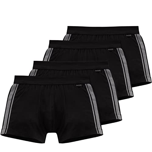 Schiesser Herren Shorts Unterhose mit weichem Bündchen (XL, 4 X Schwarz (Cotton Stretch)) von Schiesser