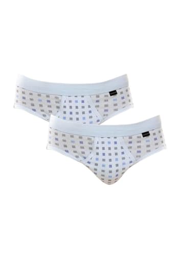 Schiesser Sportslip Essentials Cotton Feinripp Doppelpack Muster blau Größe M von Schiesser