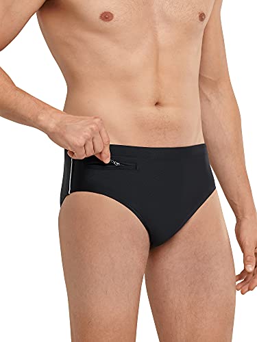 Schiesser Herren Slip Komfort Badehose, Schwarz, 4XL EU von Schiesser