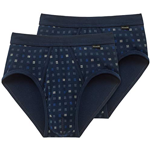 Schiesser Herren 2 Pack Sportslip Mit Eingriff - Essentials Slip, Navy_225167, XXL EU von Schiesser