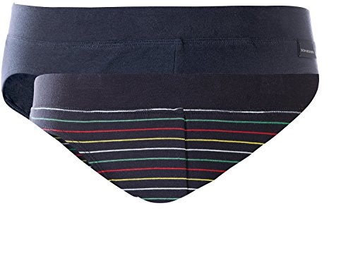 Schiesser Herren Slips 2 Stück Rio-Slip Essentials Cotton - Dunkelblau/Mehrfarbig: Größe: 8 (Gr. XXL) von Schiesser