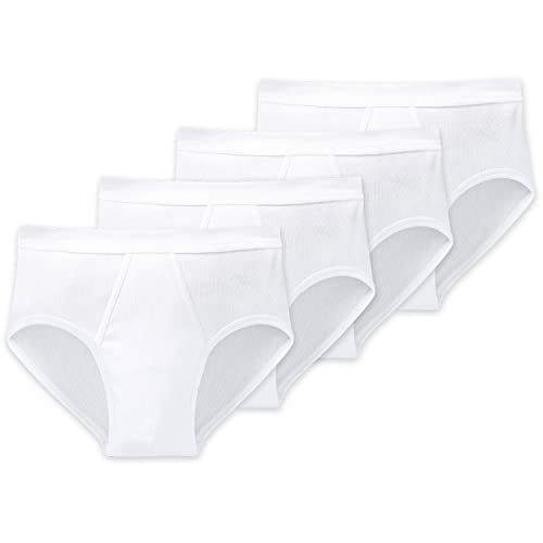 Schiesser Herren Sport Slip Essentials Doppelripp 4er Pack, Farbe:Weiß (100);Größe:5/M von Schiesser