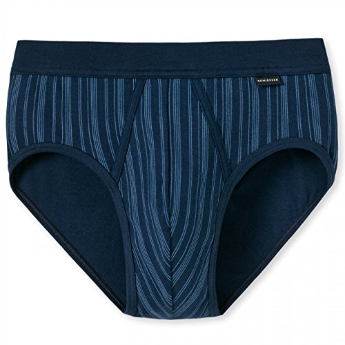 Schiesser Herren Sportslip mit Eingriff gestreift 3er Pack, Größe:5/M;Farbe:Navy (815) von Schiesser